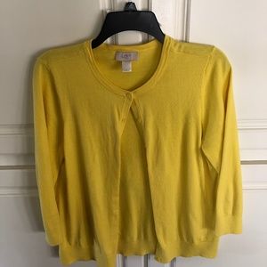 Yellow cardigan.  Women's large. Loft.